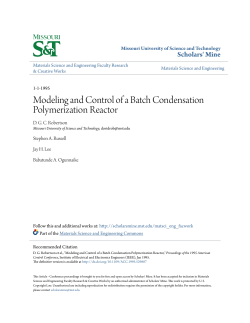 Modeling and Control of a Batch Condensation Polymerization