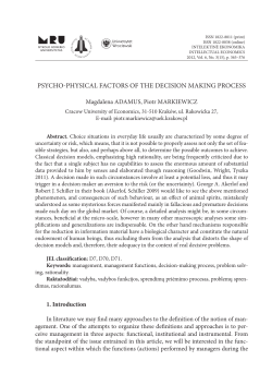 PSYCHO-PHYSICAL FACTORS OF THE DECISION MAKING