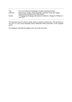 Title The role of rhetorical knowledge in English language learning