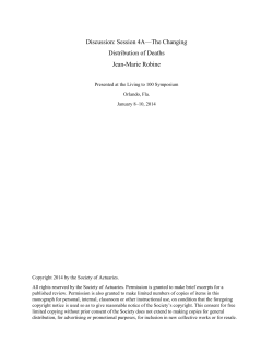 Discussion: Session 4A&mdash;The Changing Distribution of Deaths