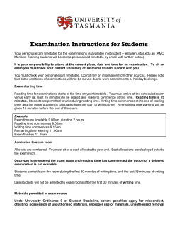 Exam Instructions for Students