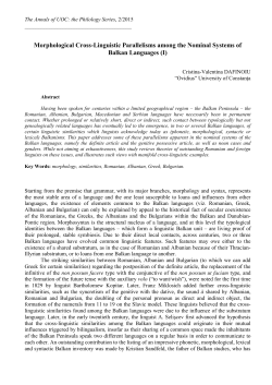 morphological cross-linguistic parallelisms among the nominal