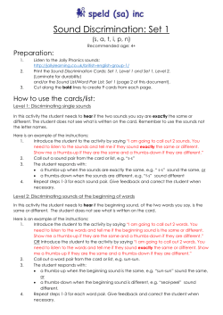 Sound Discrimination: Set 1 - Speld-sa