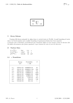 232 92 U 140 1 Decay Scheme 2 Nuclear Data 2.1 &alpha; Transitions