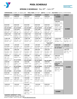 pool schedule - Danvers YMCA