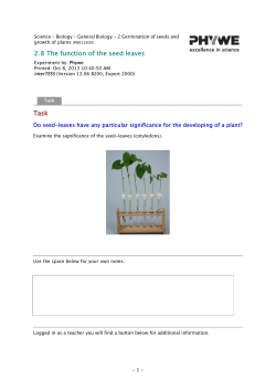 2.8 The function of the seed leaves Task
