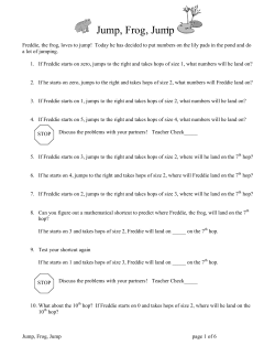 Jump, Frog, Jump - Warren County Schools