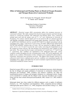 Effect of Submerged and Floating Plants on Dissolved Oxygen
