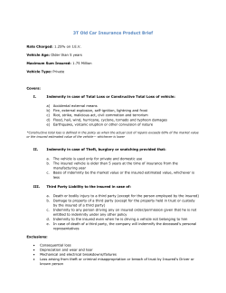 3T Old Car Insurance Product Brief