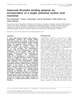 Improved thrombin binding aptamer by incorporation of a single