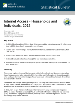 Internet Access - Households and Individuals, 2013