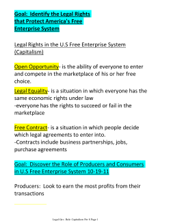 Legal Rights in the U.S Free Enterprise System (Capitalism) Open