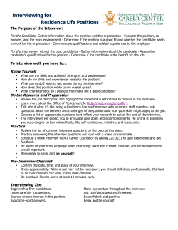 The Purpose of the Interview - College of William and Mary
