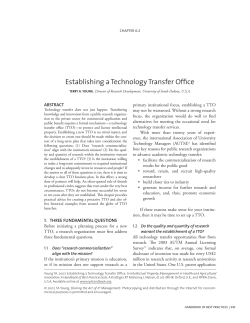 Establishing a Technology Transfer Office