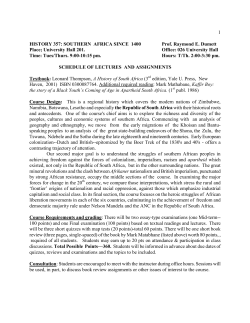 history 357: southern africa since 1500