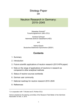 3. Future scientific applications of neutron research