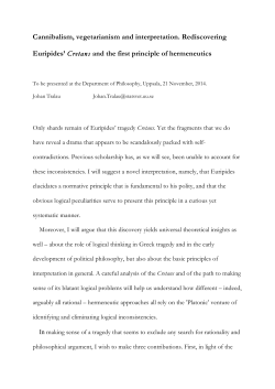 Cannibalism, vegetarianism and interpretation. Rediscovering