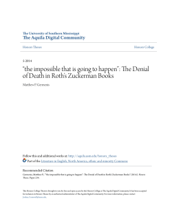 The Denial of Death in Roth`s Zuckerman Books