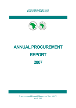 Annual Procurement Report - 2007