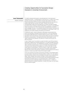 Creating Opportunities for Successful Design Decisions in Uncertain