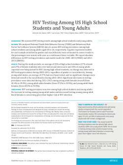 HIV Testing Among US High School Students and