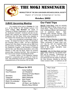 The Moki Messenger - San Juan Basin Archaeological Society