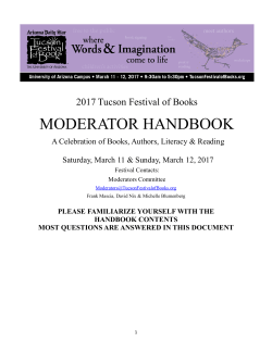 moderator handbook - Tucson Festival of Books