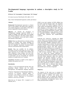 Developmental language regression in autism: a descriptive study in