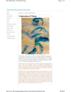 Exploration of Theme - The Write Place at the Write Time