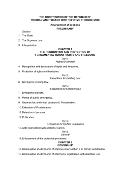 The Constitution of the Republic of Trinidad and Tobago with