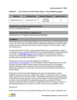 SUBJECT: Lower Santa Cruz River B Meeting Meeting Date
