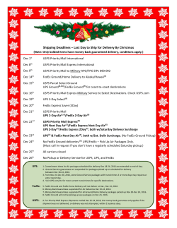 Shipping Deadlines – Last Day to Ship for Delivery By