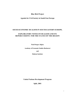 Socio-Economic Dualism in South Eastern Europe