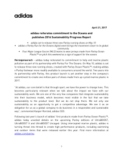 adidas reiterates commitment to the Oceans and