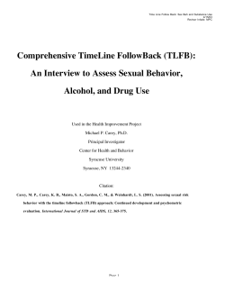 Comprehensive TimeLine FollowBack (TLFB): An Interview to