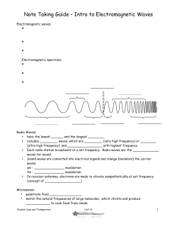 Note Taking Guide &ndash; Intro to Electromagnetic Waves