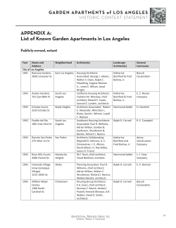 APPENDIX A: List of Known Garden Apartments in Los Angeles