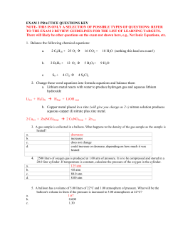 EXAM 2 PRACTICE QUESTIONS KEY NOTE