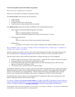 Current and capital account of the balance of payments