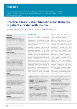 Practical Classification Guidelines for Diabetes in patients treated