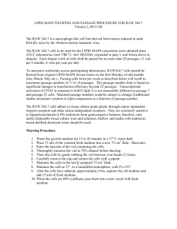 thawing and passage procedure for raw 264