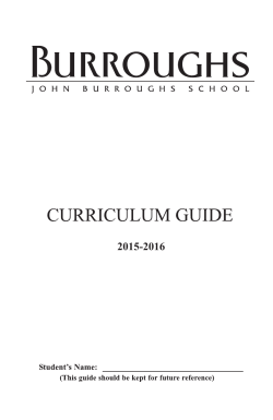 math curriculum - John Burroughs School