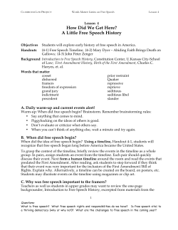 How Did We Get Here? A Little Free Speech History