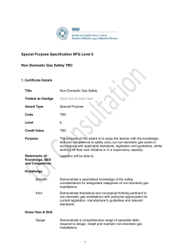 Level 6 Special Purpose Non Domestic Gas Safety comprising