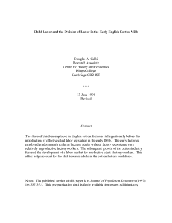 Child Labor and the Division of Labor in the Early English Cotton