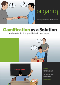 Gamification as a Solution