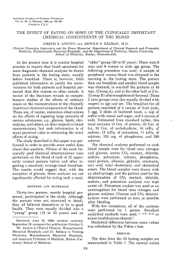 The Effect of Eating on Some of the Clinically Important Chemical