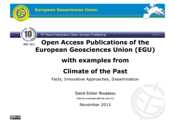 Open Access Publications of the European Geosciences Union