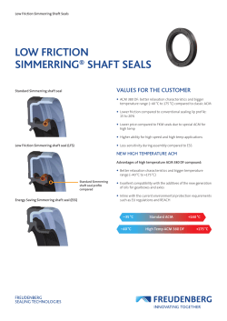 LOW FRICTION SIMMERRING® SHAFT SEALS
