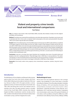 Violent and property crime trends - NSW Bureau of Crime Statistics